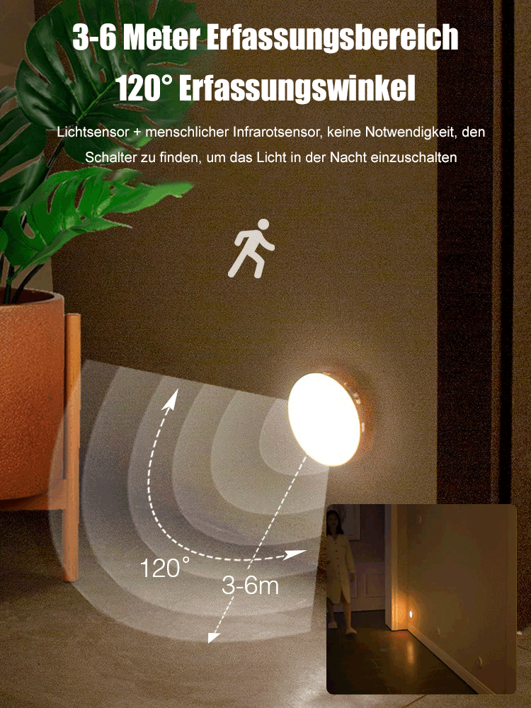 Magnetisches Nachtlicht mit Induktion des menschlichen Körpers