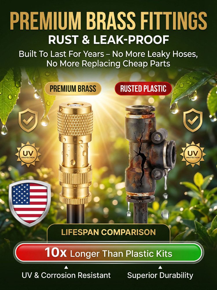 Copper nozzle adjustable-angle atomizing watering set