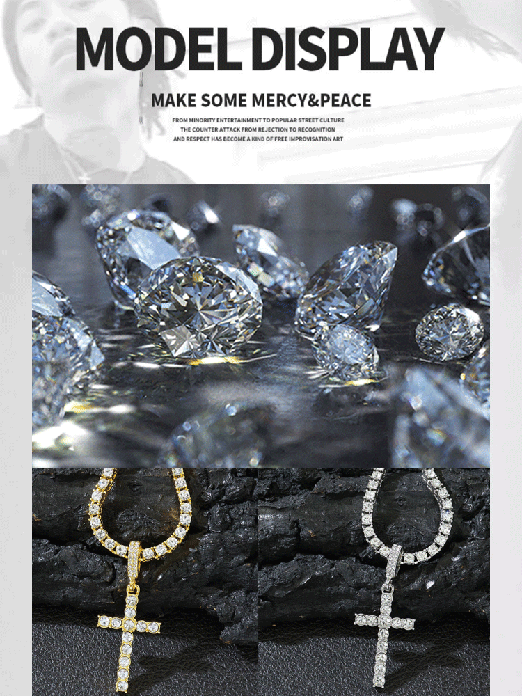 Full Diamond Cross Necklace