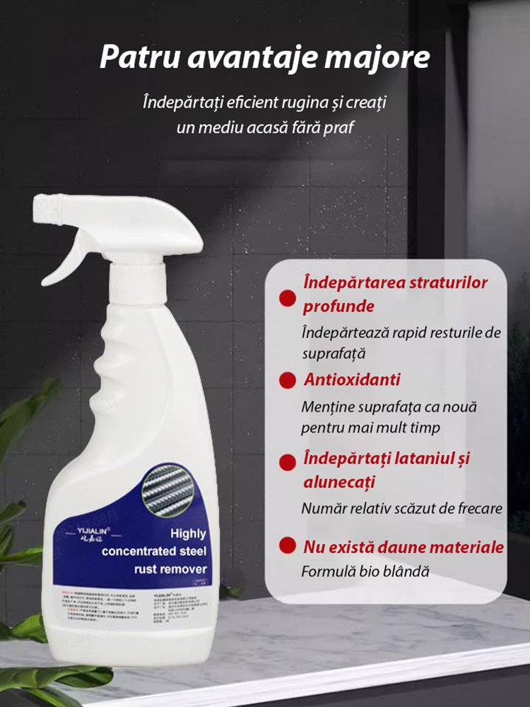 【Îndepărtare rapidă a ruginei】Agent puternic de îndepărtare a ruginei de pe oțel