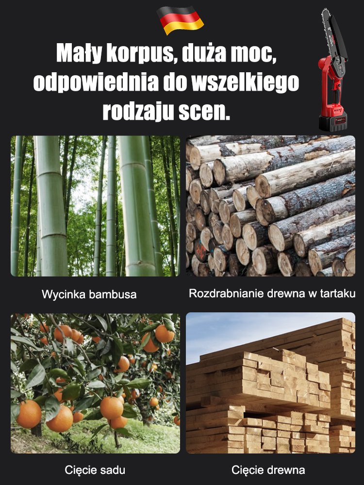 Piła litowo-jonowa do gałęzi do zastosowań zewnętrznych