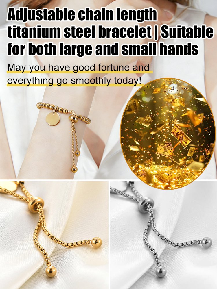 Retro Titanium Steel Round Pendant Bracelet