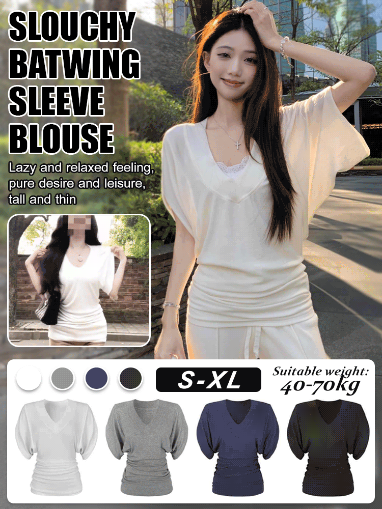 Slouchy Batwing Sleeve Blouse