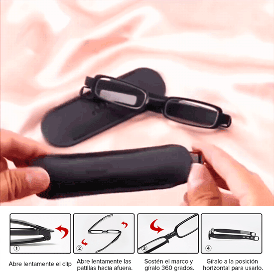 360 grados de gafas de lectura plegables portátiles con rotación