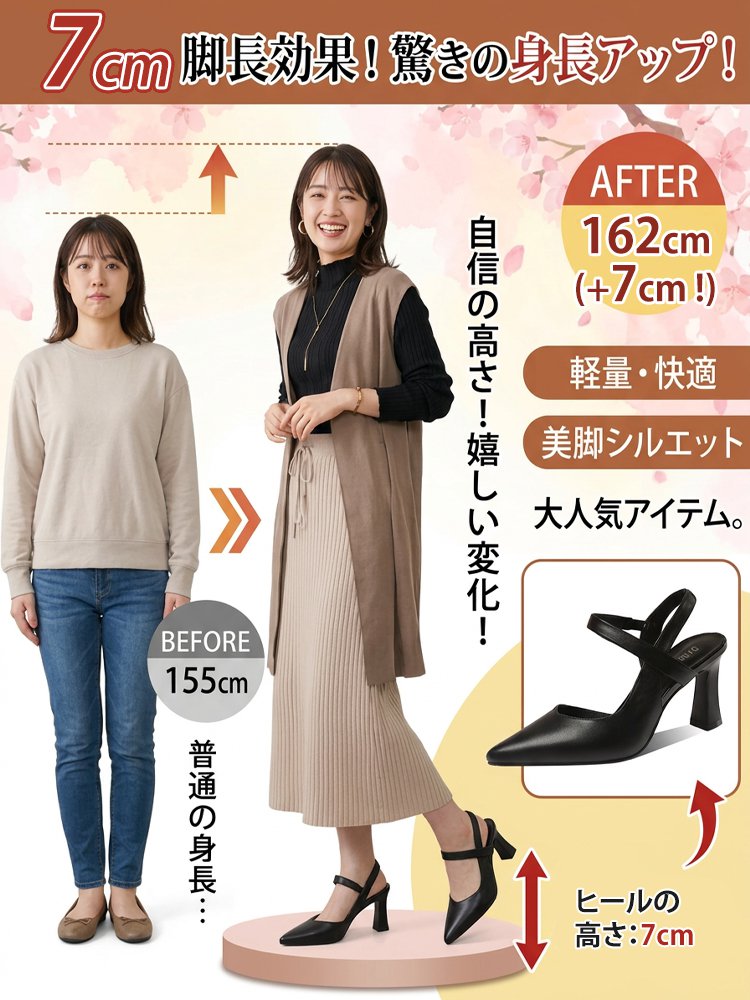 ソフトレザーのミドルヒールアンクルストラップパンプス