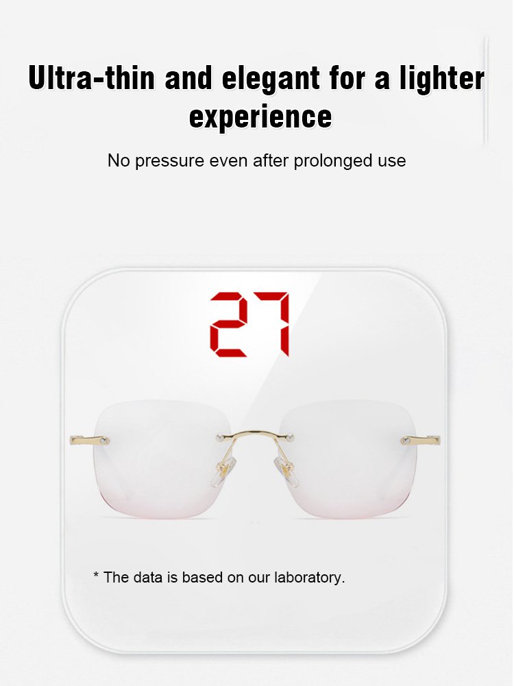 【 Temperament goddess 】 New blush frameless cut edge reading glasses