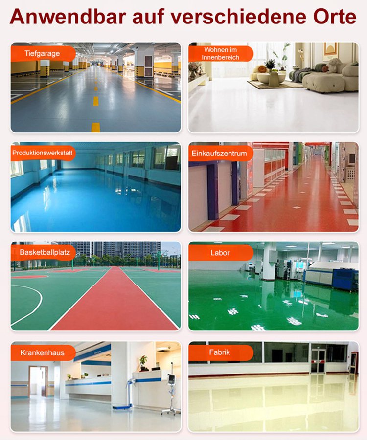Wasserbasierte Epoxidharzbodenbeschichtung mehrfarbig