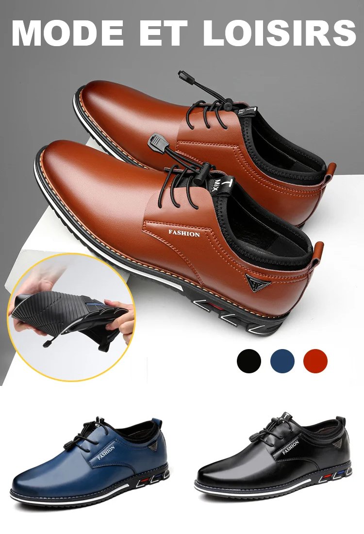 Chaussures en cuir décontractées pour hommes de marque italienne (best-seller)