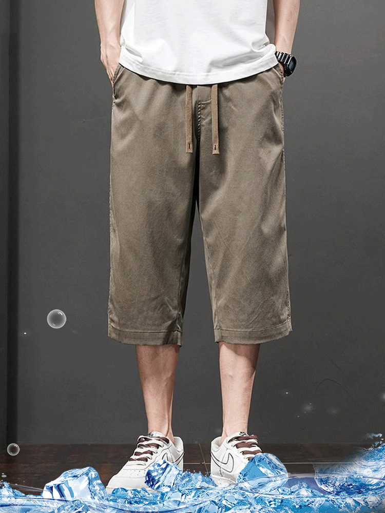 男士冰絲七分短褲