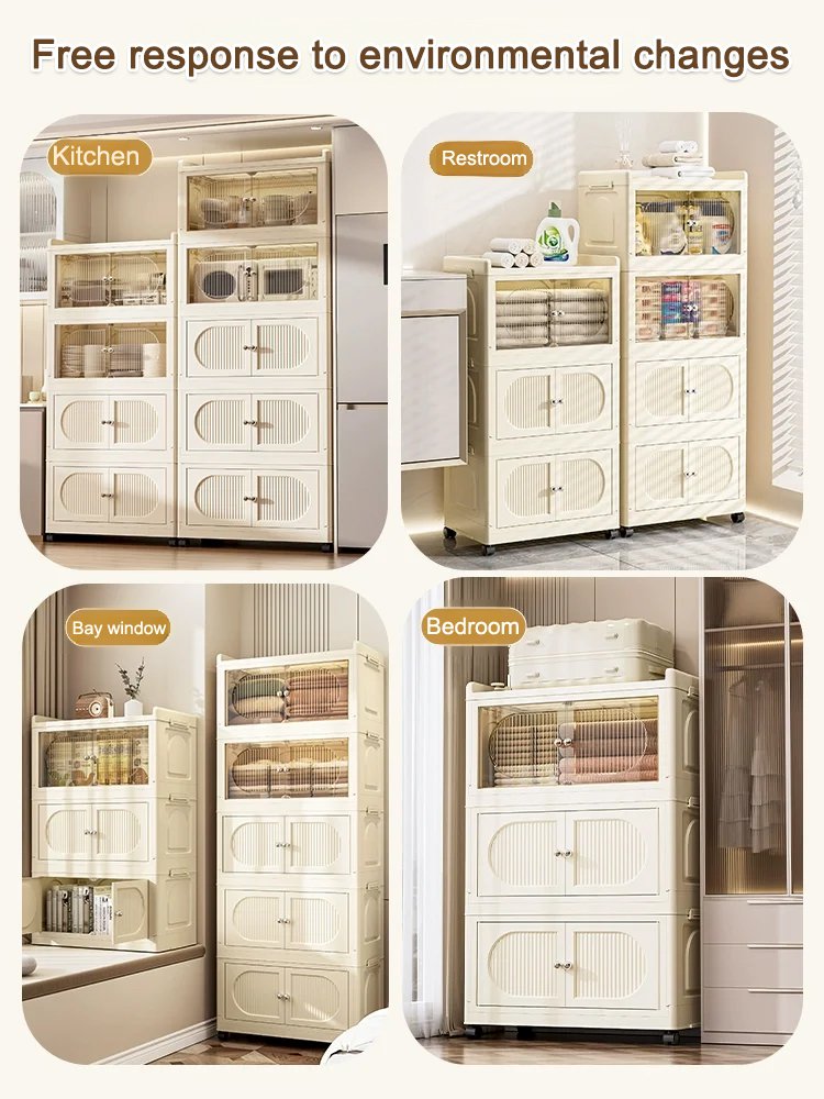 Free installation folding storage cabinet