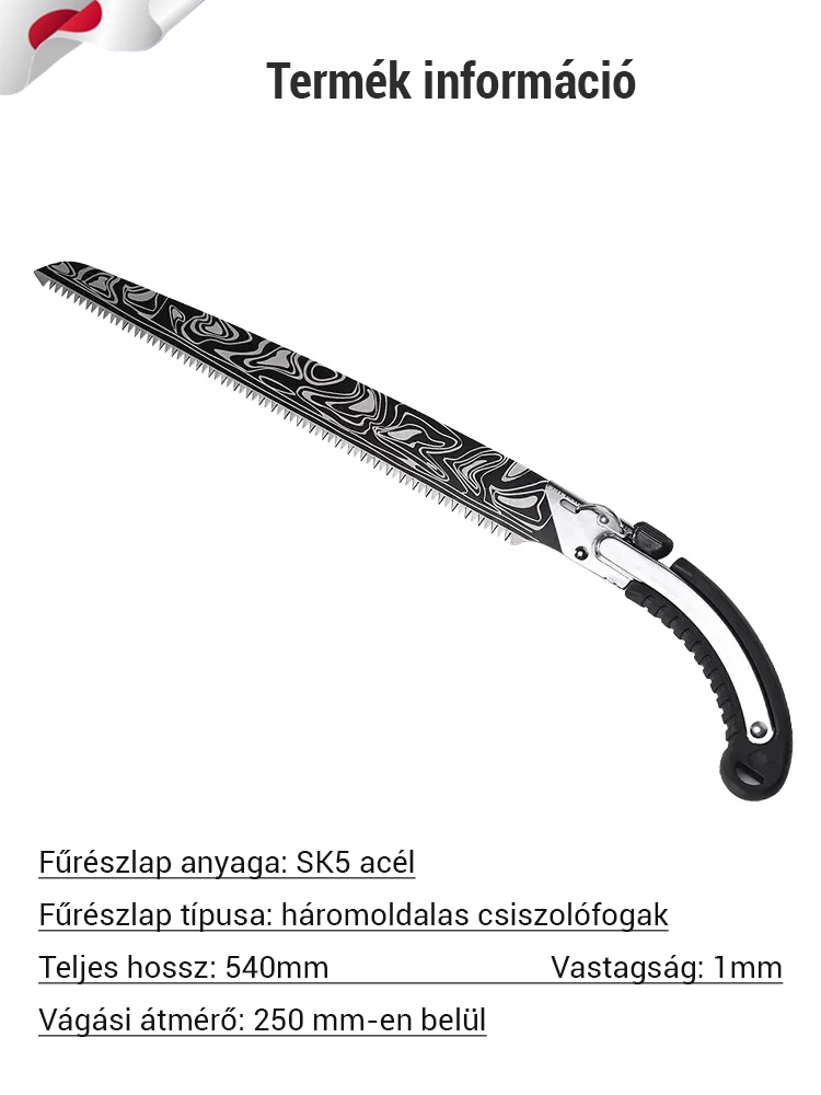 【Japán fekete szamuráj】Hordozható fakitermelő fűrész otthoni használatra