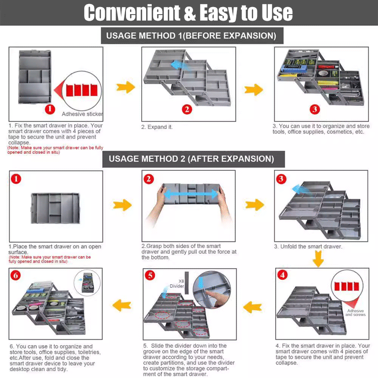 Foldable multi-purpose drawer storage box