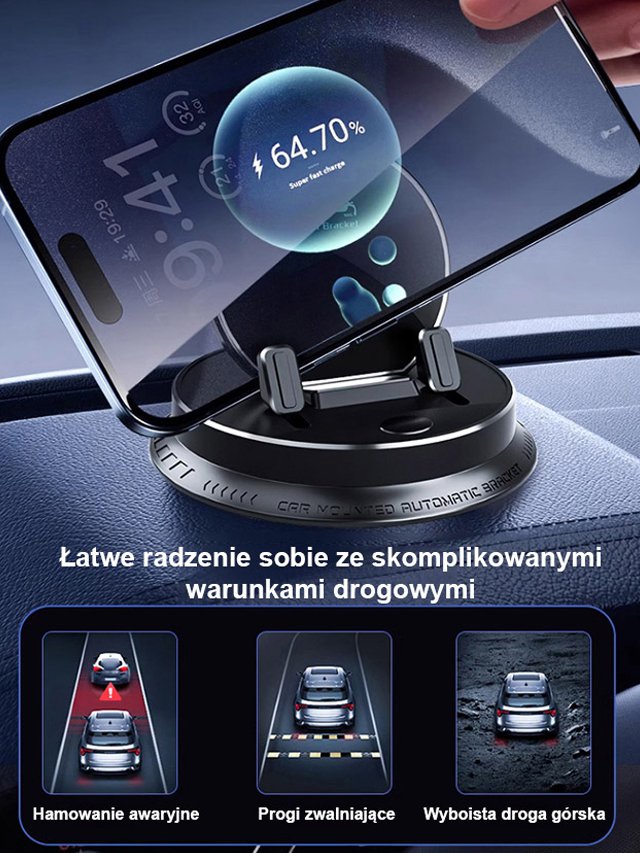 【AI Inteligentny Czujnik】Wielofunkcyjny Uchwyt na Telefon Komórkowy