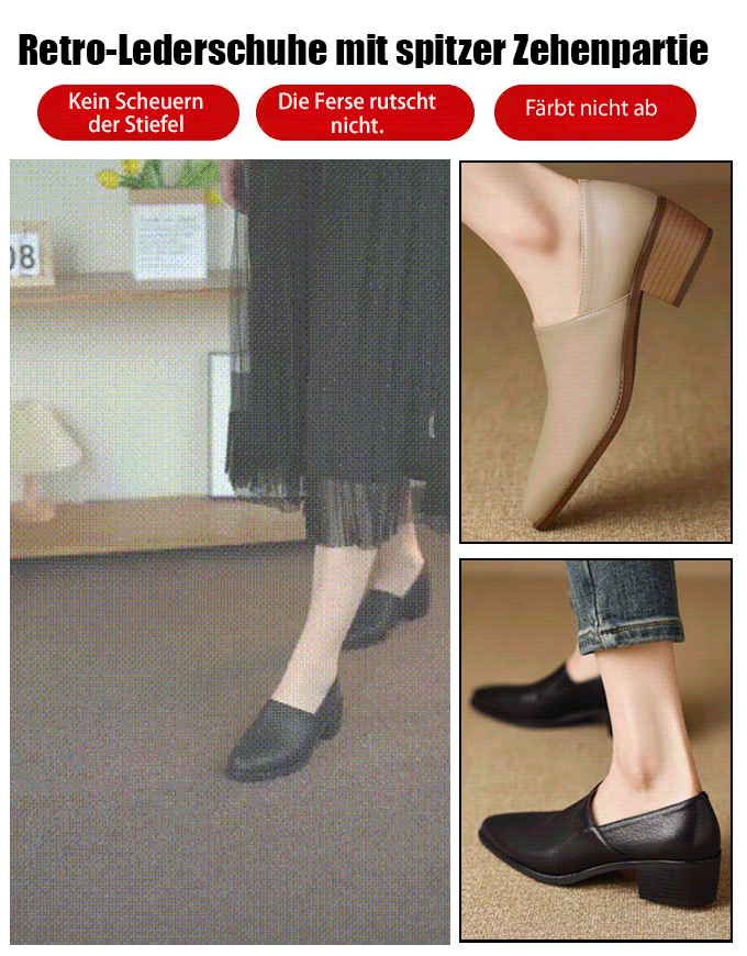 Vintage spitze Zehe Lammfell Schuhe