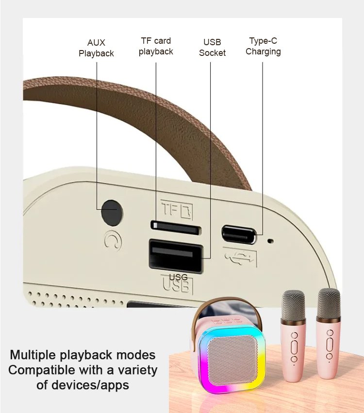 Portable Wireless Karaoke Speaker with Mic