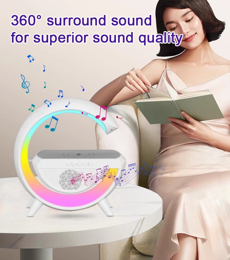 Explosive Big G Bluetooth Wireless Rechargeable Colorful Lights Clock Sound