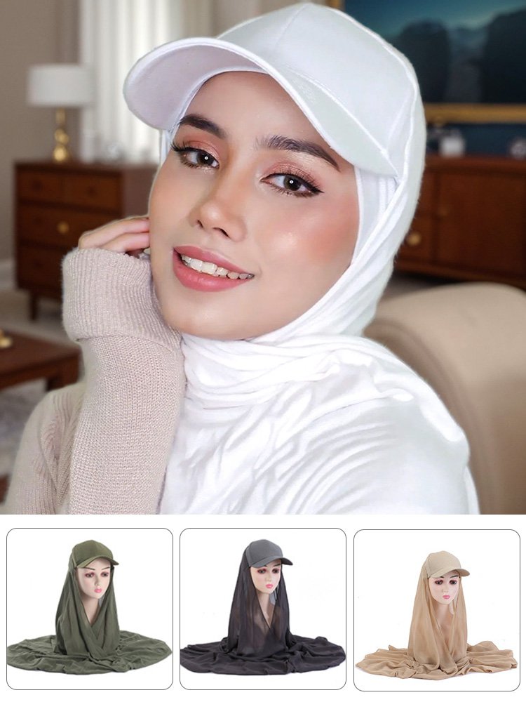 قبعة مع حجاب شيفون