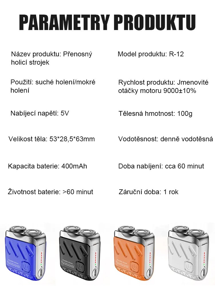Rotující dvoukruhový elektrický holicí strojek