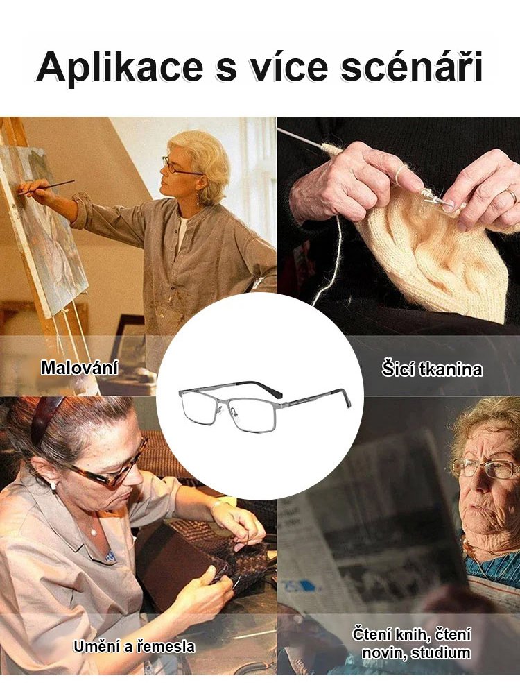 Chytré brýle s proměnlivým zoomem pro presbyopii