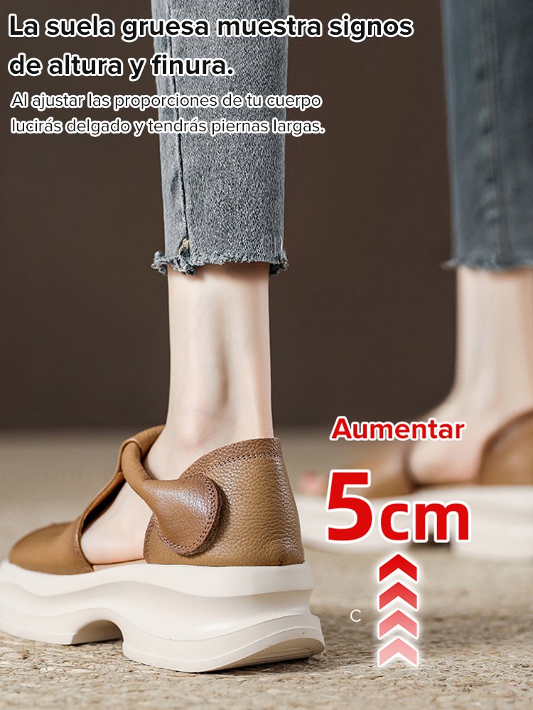 Sandalias de plataforma con cuña y punta abierta estilo coreano.