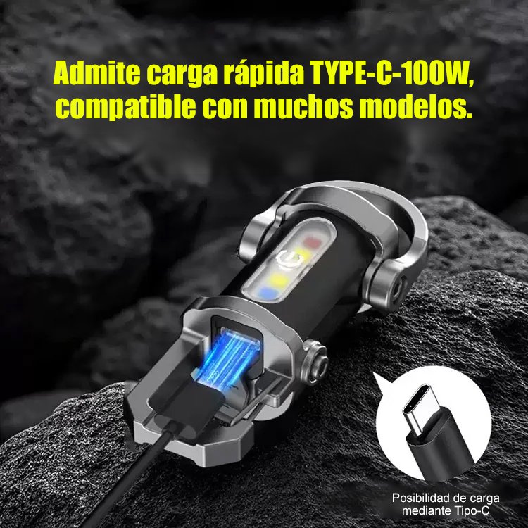 【Tres en uno multifuncional】Linterna de emergencia SOS