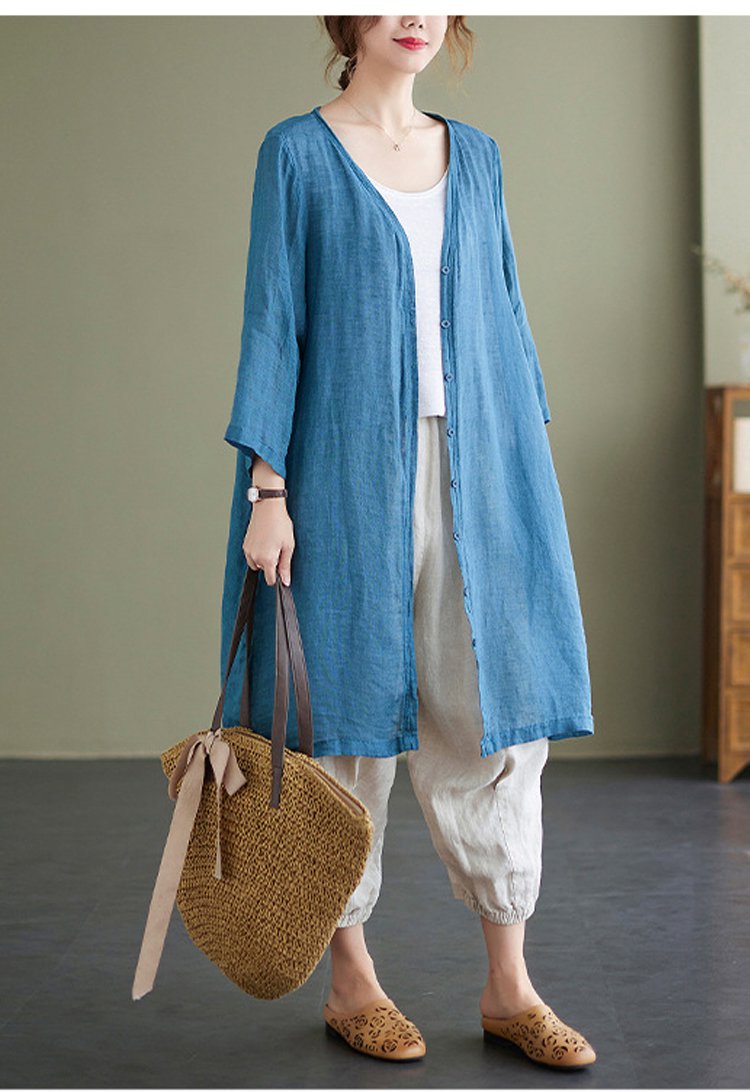 天然素材の風合いを感じる若狭麻カーディガン