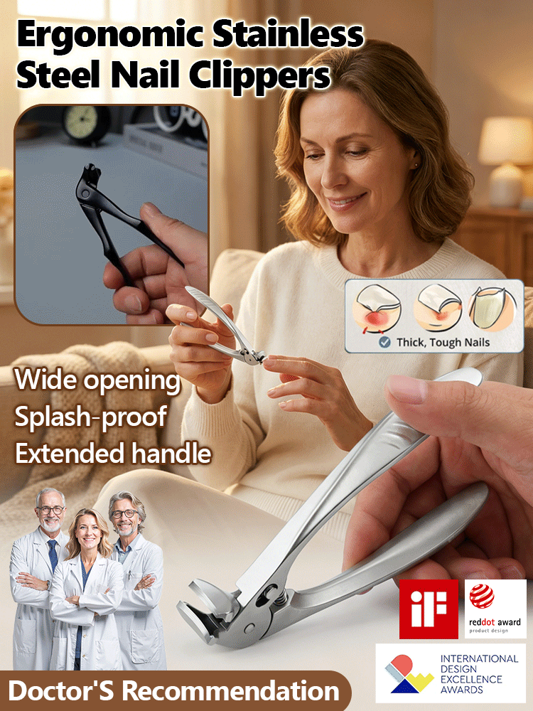 【Ergonomic Design】Stainless Steel Splash-Proof Nail Clippers