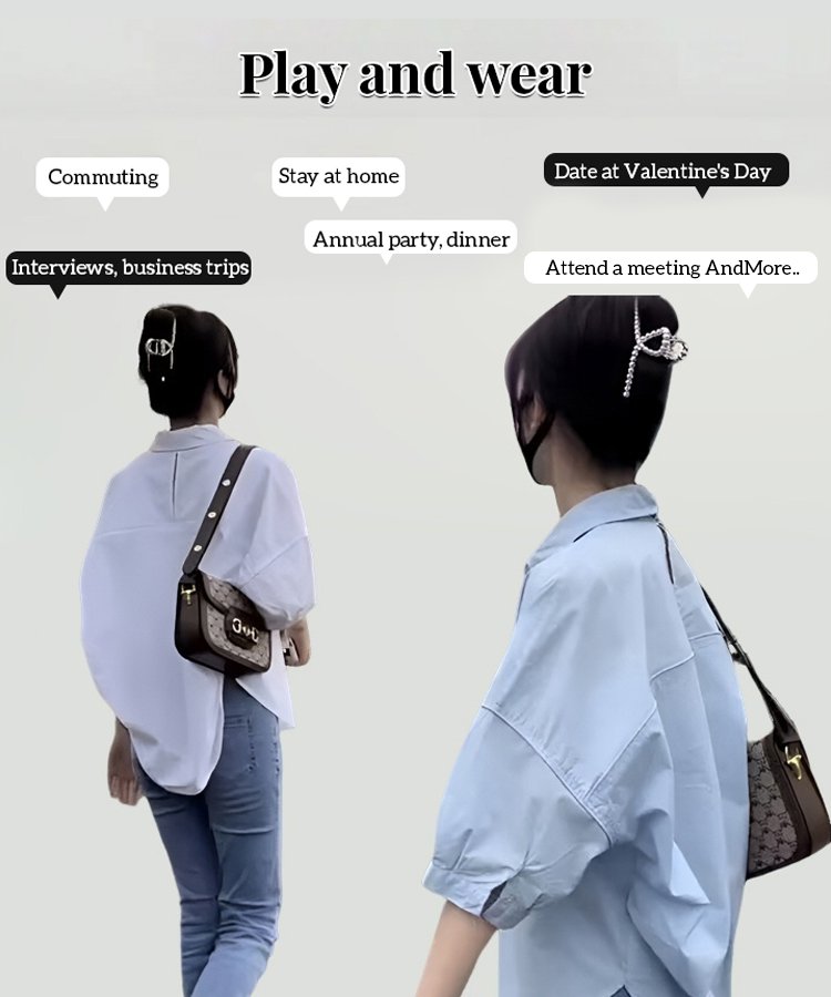 Loose slimming thin white shirt for women