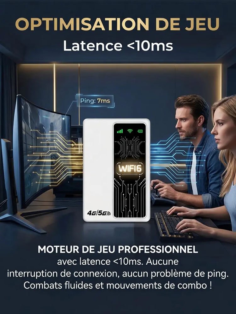 [Fonction deux-en-un] Batterie externe portable avec Wi-Fi portable