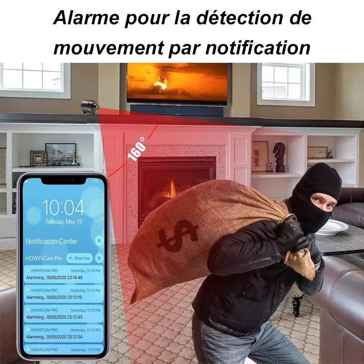 Caméra de surveillance intelligente WiFi à distance