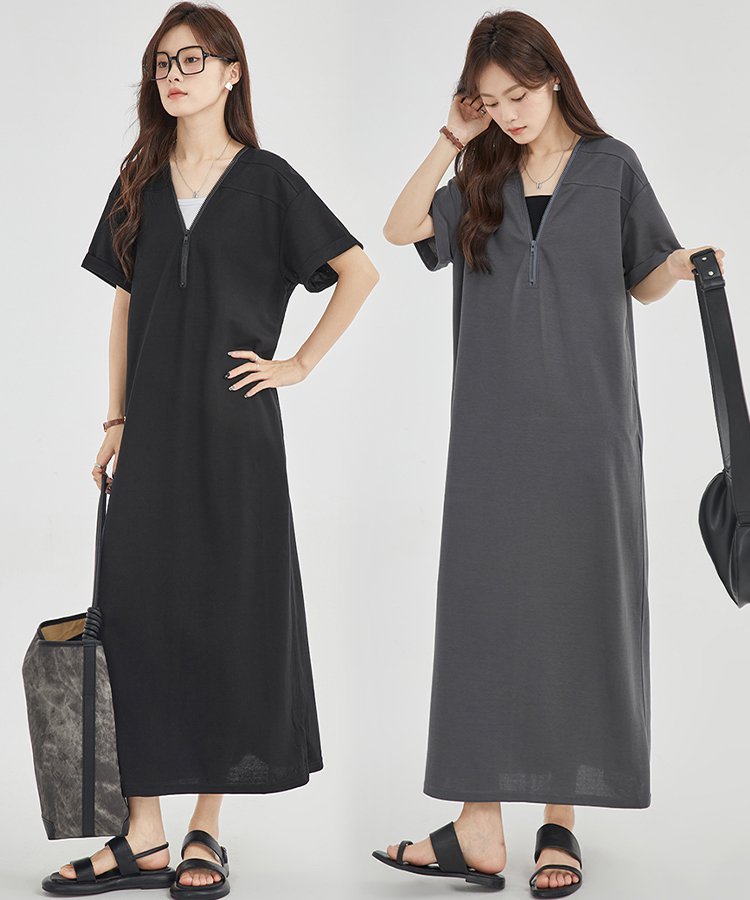 着痩せロングワンピース