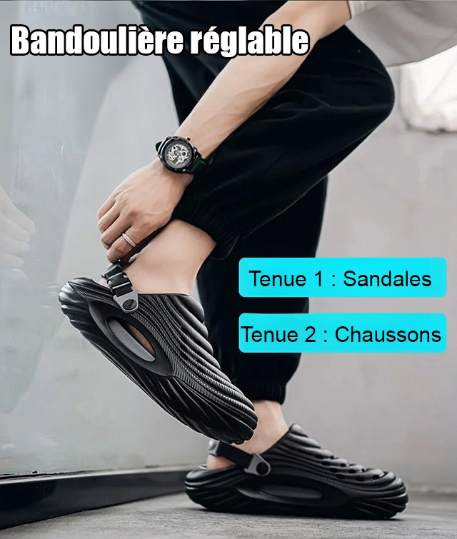 【Augmentez de 5 cm, soutenez la voûte plantaire】Chaussures à trous pour hommes à double usage-FBA