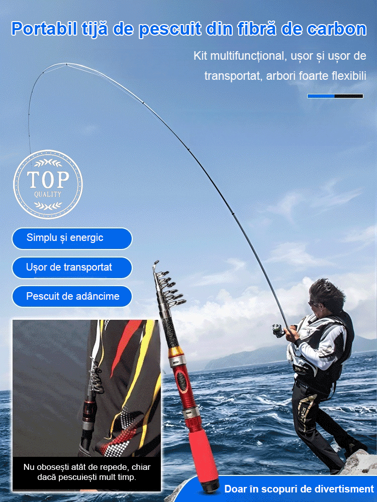 Ușor și portabil Roadrunner lansete de pescuit de agrement Roadrunner