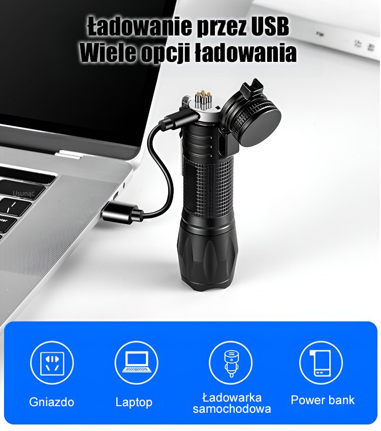 Samoobrona Dual Arc - Wielofunkcyjna latarka