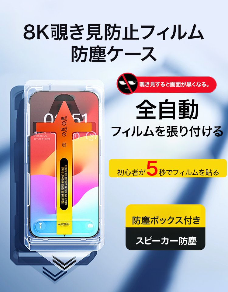 【初心者5秒で完成】覗き見防止・ブルーライトカットスマホフィルム