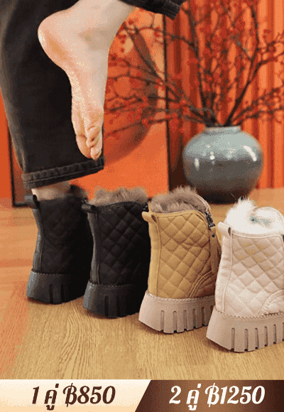 【แมทช์ง่าย】รองเท้าบูทสั้นพื้นหนากันลื่นยอดนิยมปี 2024