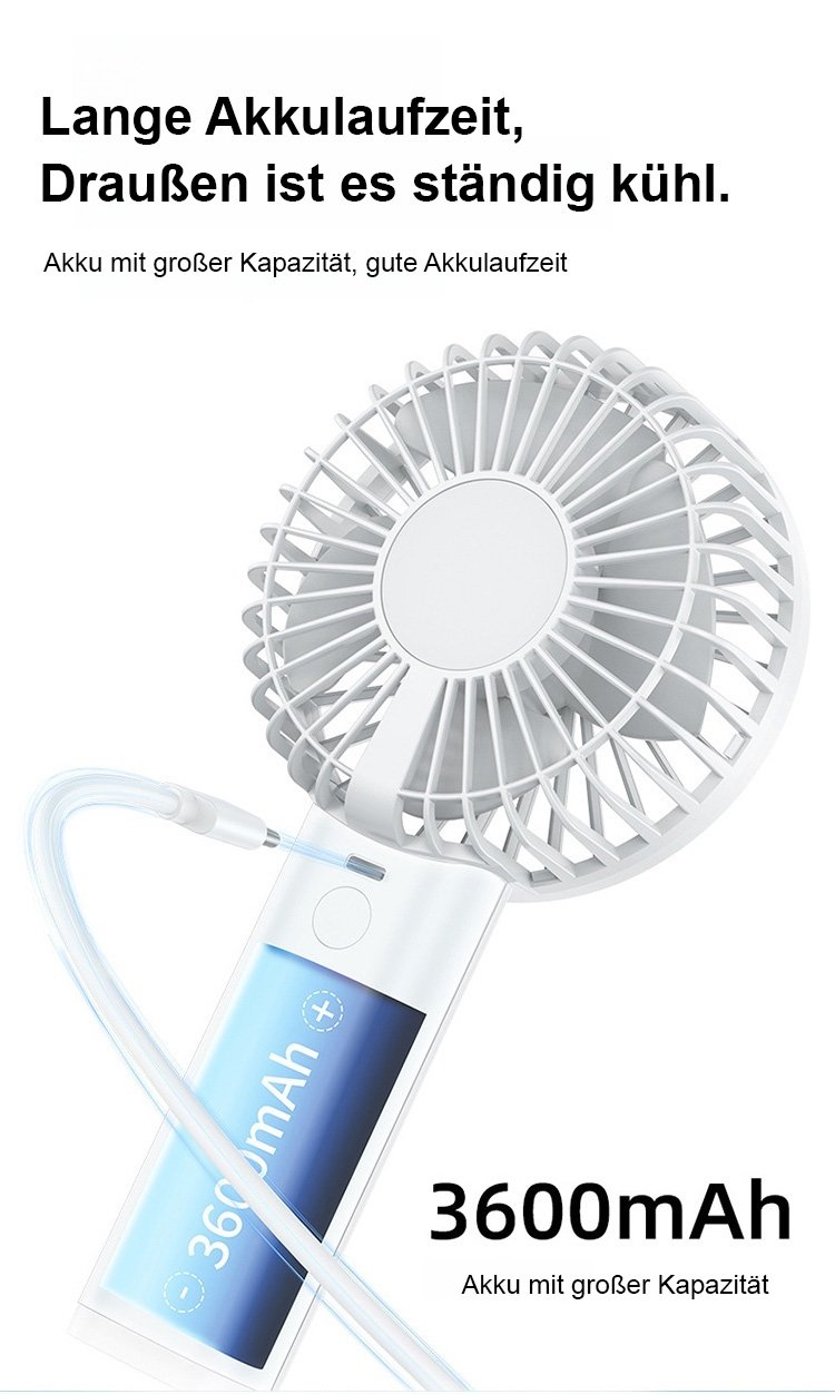 Einstellbarer tragbarer Handventilator für unterwegs