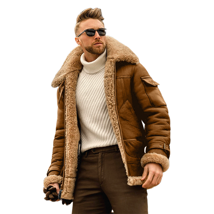 Herren Leder-Bomberjacke