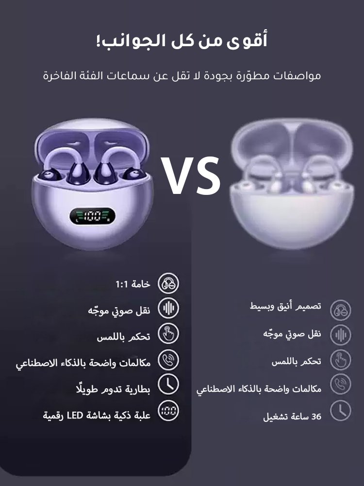 سماعات أذن بمشبك وشاشة رقمية (ترقية الإصدار الأكثر مبيعًا+ حتى 168 ساعة دون شحن)