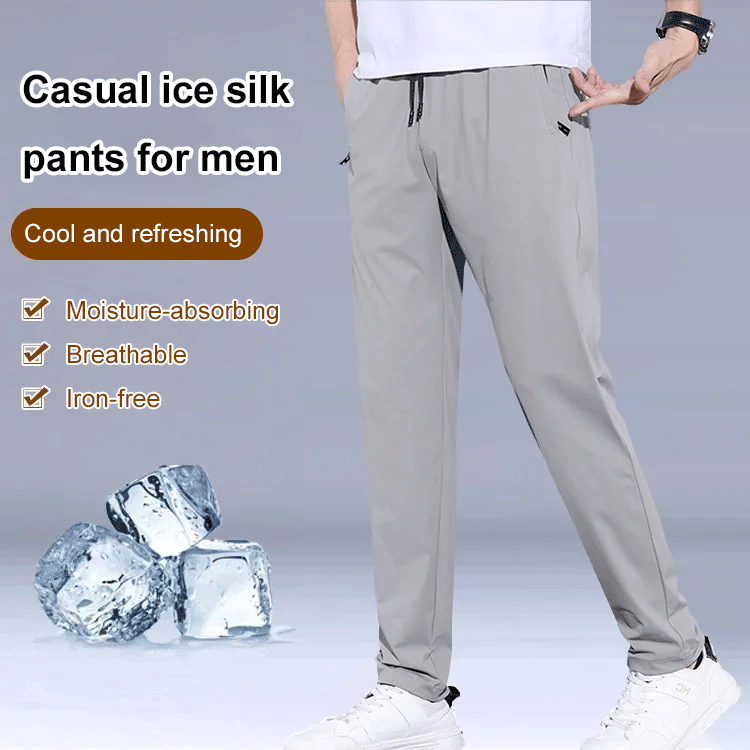 Summer ultra-thin breathable ice silk pants