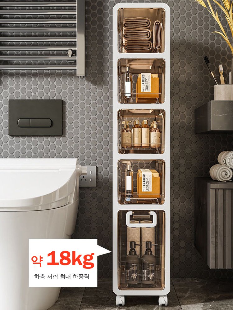 [한정 판매] 주방, 화장실, 침실의 틈새 이동식 수납장