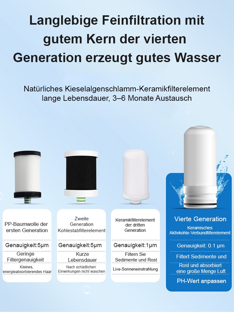 【Kein Einbau erforderlich, Filtereinsatz inklusive】Edelstahl-Wasserhahn zur direkten Trinkwasserfilt