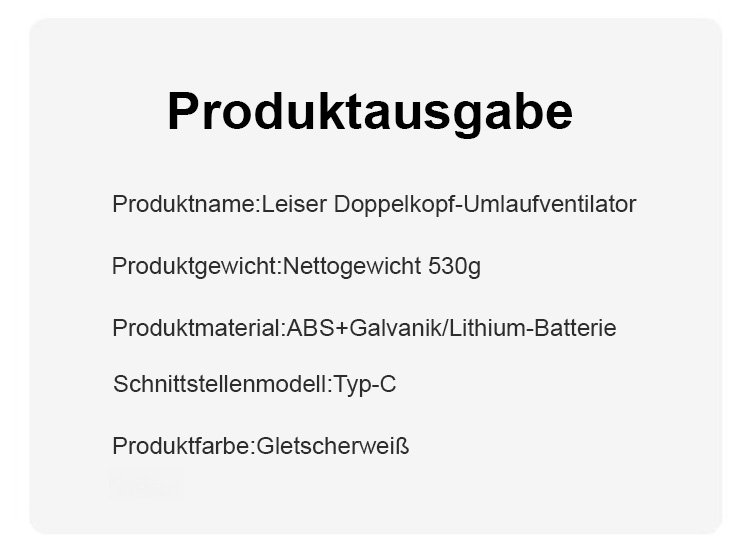 Energiesparender Doppelkopf-Ventilator auf einem Schreibtisch
