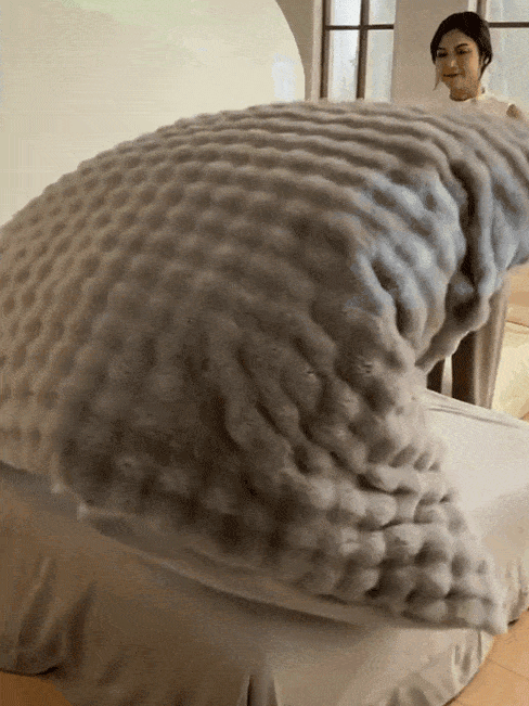 Luxuriöse doppelseitige Decke aus dickem Kaninchenpelz