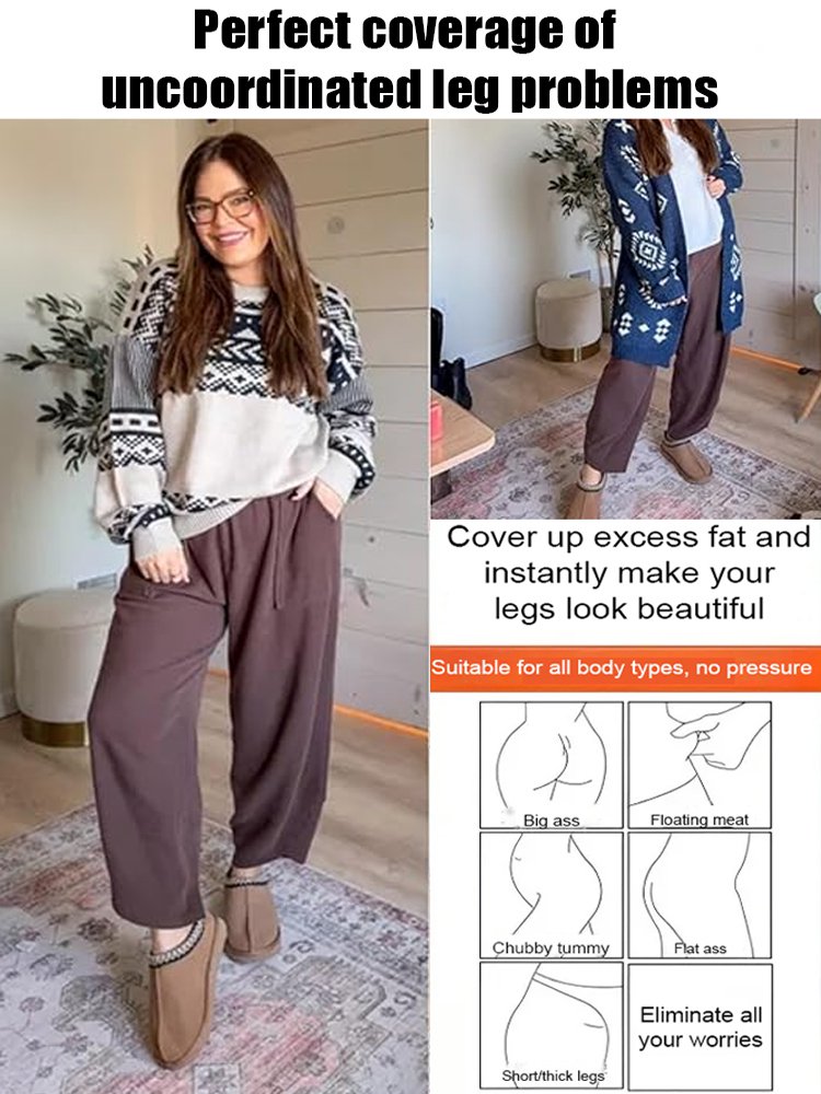 Women's wide-leg casual pants with pockets