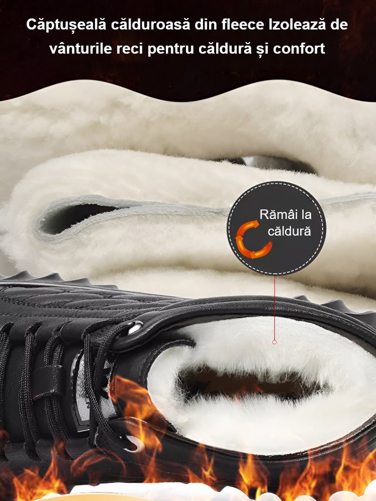 Cizme de zăpadă confortabile și călduroase cu vârf mijlociu