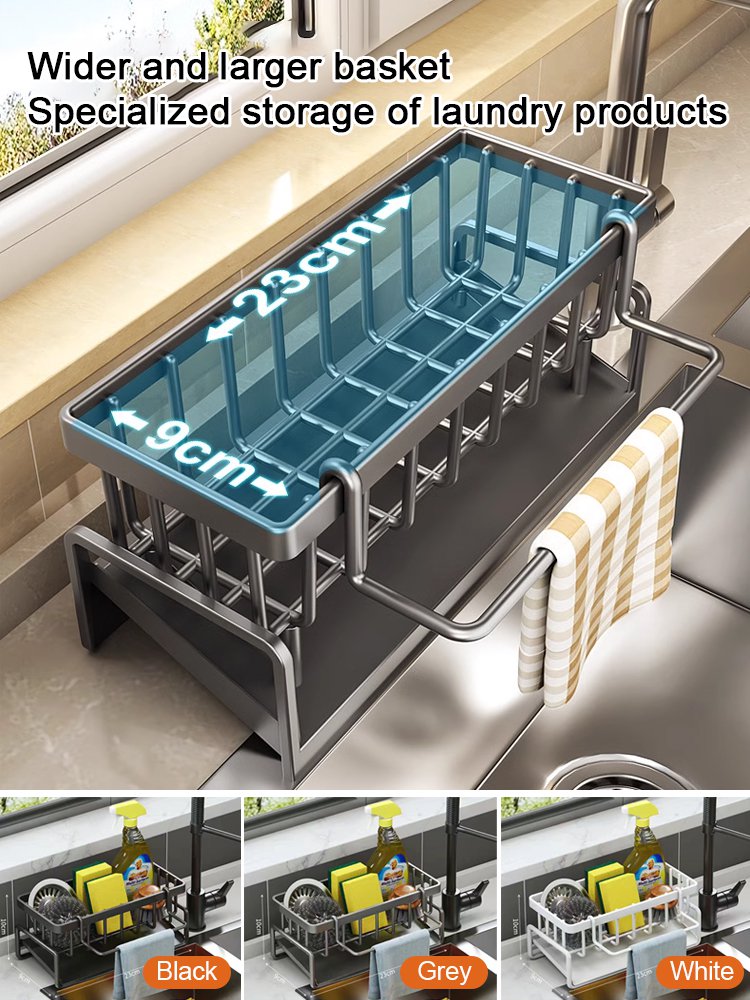 Multi-functional kitchen storage rack sink drainer rack