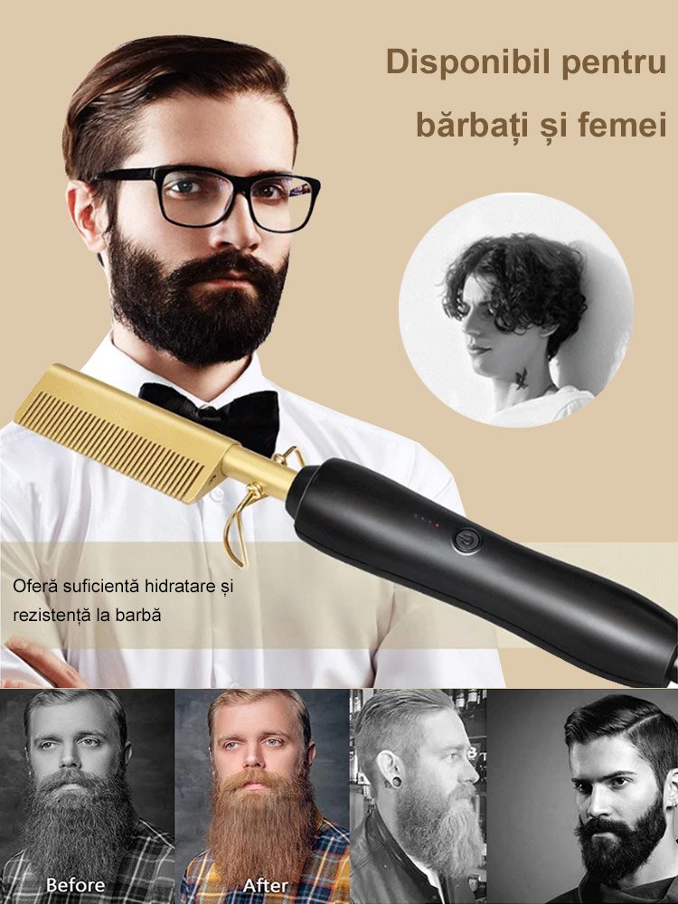 Perie electrică multifuncțională pentru îndreptare, potrivită pentru folosire pe păr umed sau uscat
