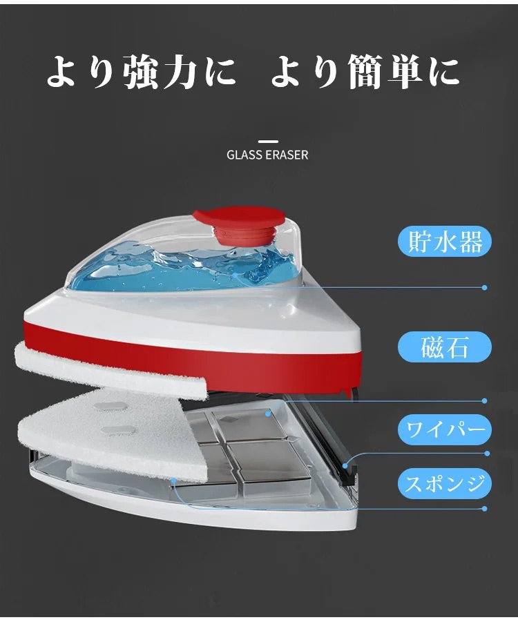 両面ガラスクリーナー