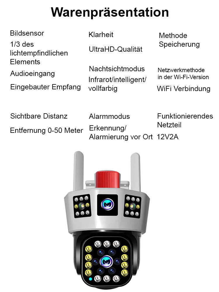 Dreiseiten-Scharfschütze-Solar-Dreiseitenkamera
